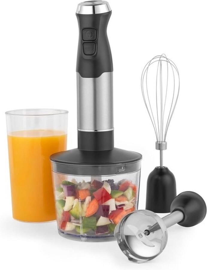 Keukenblenderset Mixer hakker Voor voedselbereiding Variabele snelheid Kom van 500 ml Zwart