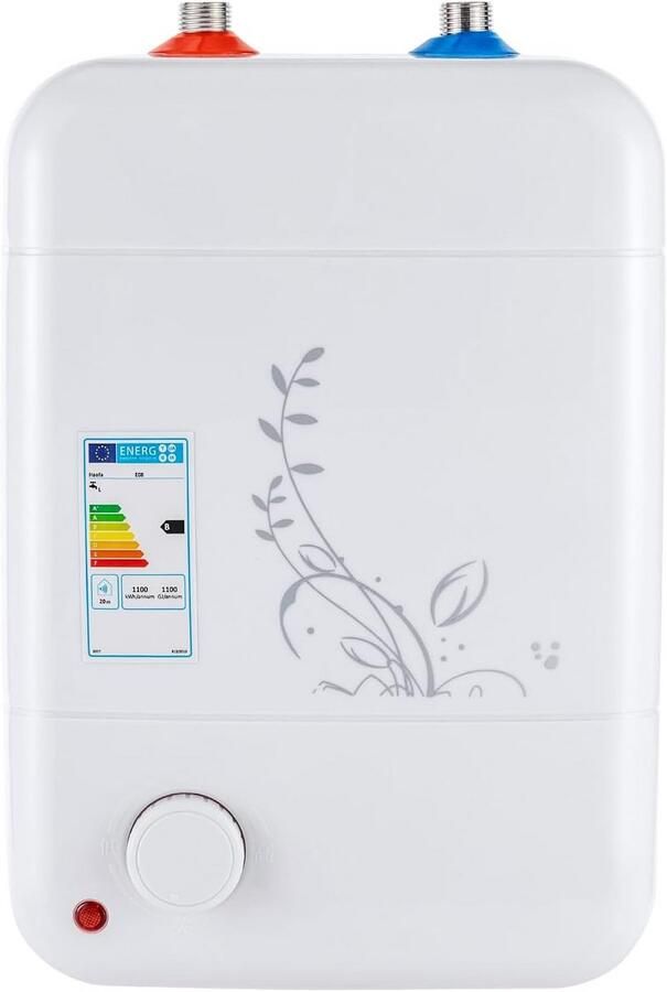 Doorstroomboiler Kleine keukenboiler Snel warm water Roestvrij staal binnen 10 liter Wit