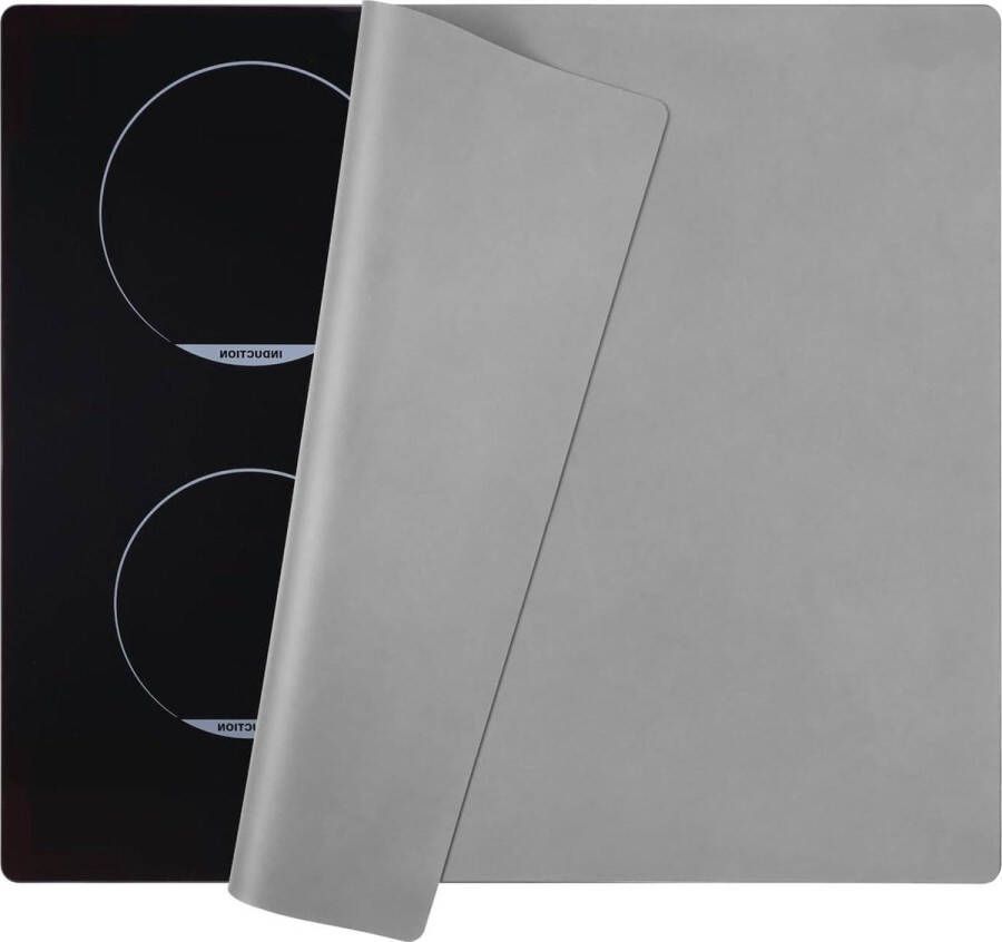 Keukenfornuisafdekking keramische kookplaatafdekking inductiekookplaat hoge temperatuurbestendigheid antislip grijs 60 x 53 cm