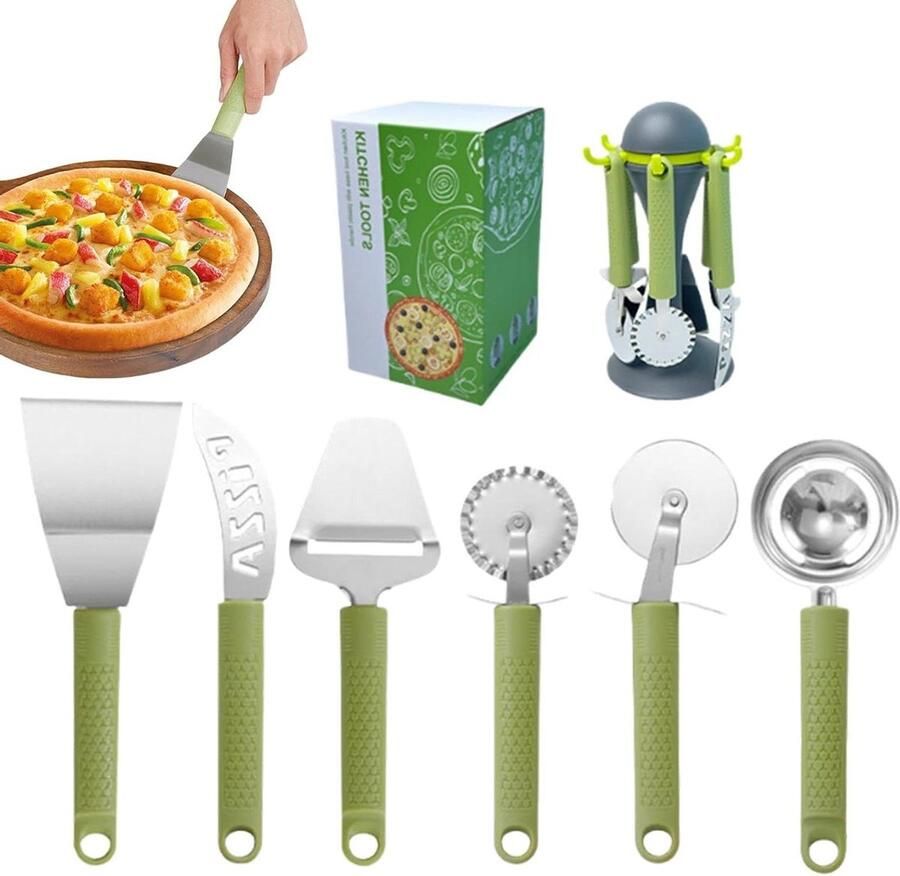 Keukengereedschap Set Pizza Hulpmiddelen Pizza Bakken Temperatuurbestendig Design 6 Delig Zilver