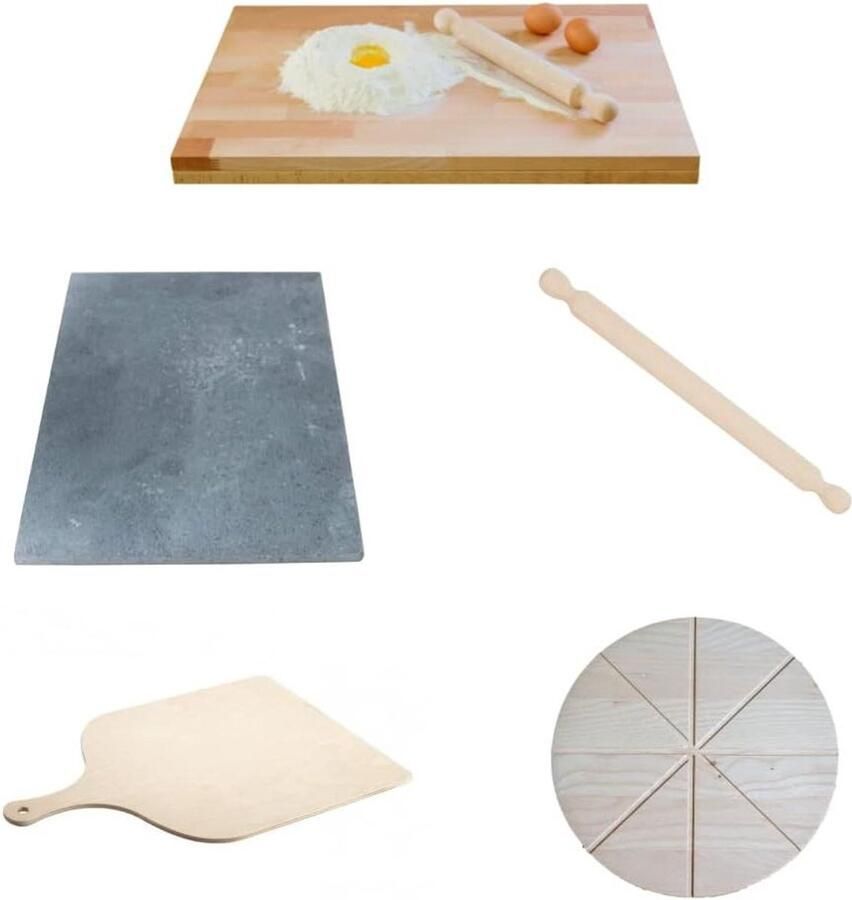 Keukengerei Set Bakgerei Set Pizza Bakken 5-in-1 60 x 40 cm Houtkleur
