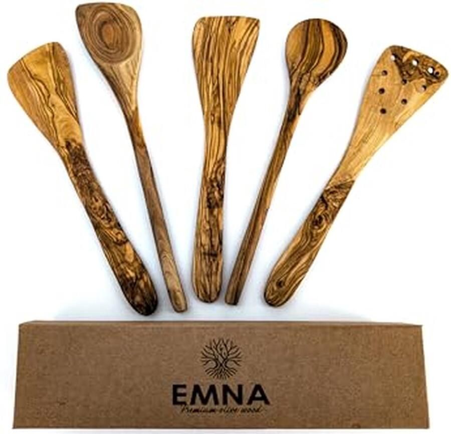 Keukengerei Set Houten Keukenhulpjes Gezond Koken Natuurlijk Antibacterieel 30 cm Houtkleur