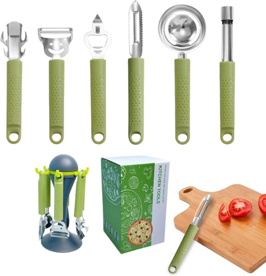 Keukengereiset Pizzagereedschap set Pizza bakken Hittebestendig materiaal 6-delig Zilverkleurig