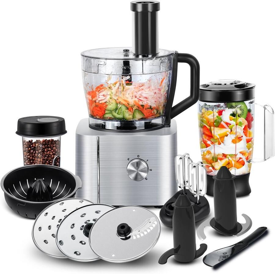 Keukenmachine 1100 W 3 2 L Kom Multifunctioneel Zilver Foodprocessor