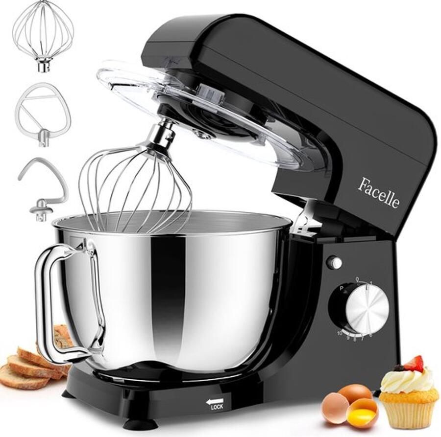 Keukenmachine 1500 W 5 Liter Inhoud ABS Kunststof Zwart Keukenmixer