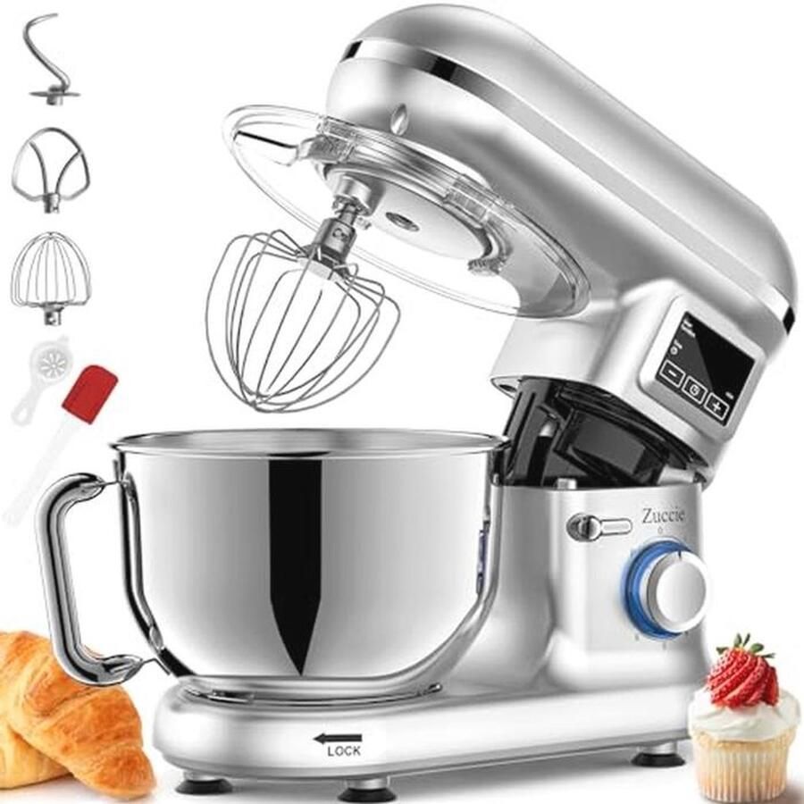 Keukenmachine 1500 W Multifunctionele Keukenrobot met 5 l en LCD-display Kneedmachine met 6 snelheden