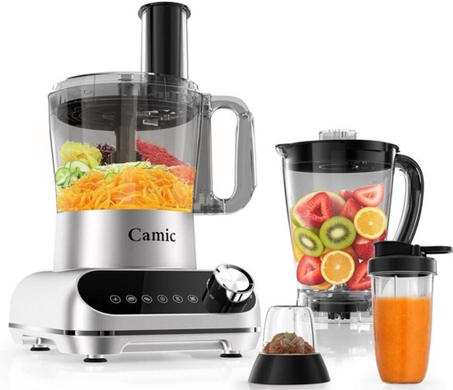 Keukenmachine 1500W Food Processor met 2.5L kom 6 programma's hakken snijden mixen incl. accessoires