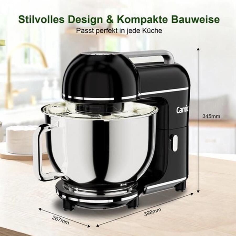 Keukenmachine 2000 W 7 Liter Mengkom Kunststof Zwart Keukenmixer Voor Brood En Taart