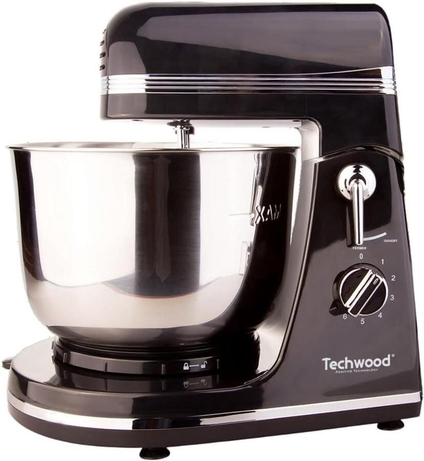 Keukenmachine 300W met 3.5L RVS Kom en 6 Snelheden Zwart