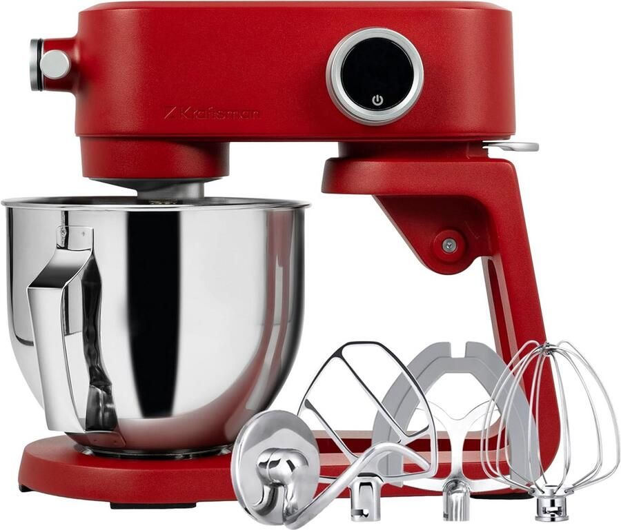 Keukenmachine 5 liter met metalen behuizing 8 snelheden timer en accessoires