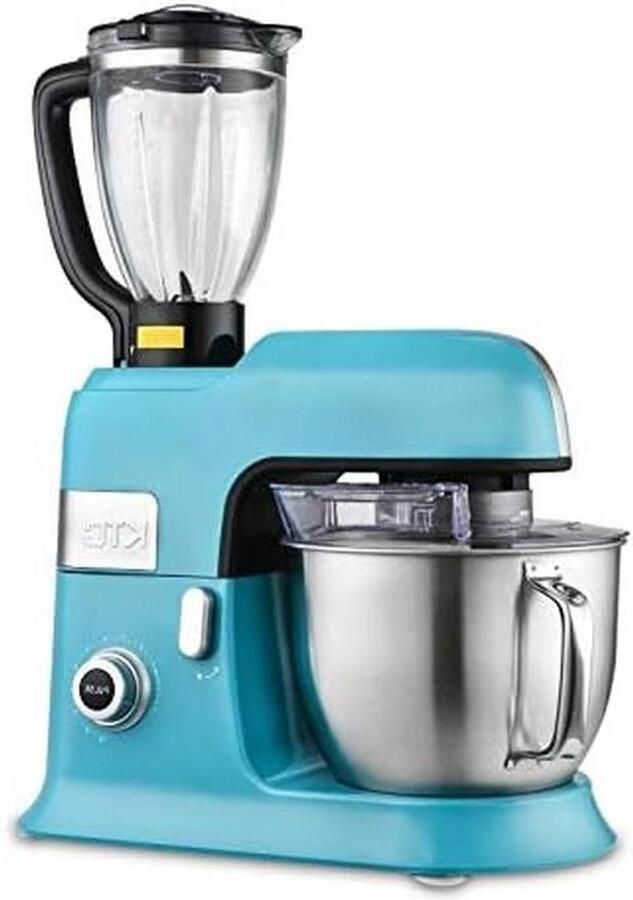 Keukenmachine 6.5L Kneedmachine Mixer Bakken en Koken 1300W Krachtig Vermogen 10 Snelheden Blauw