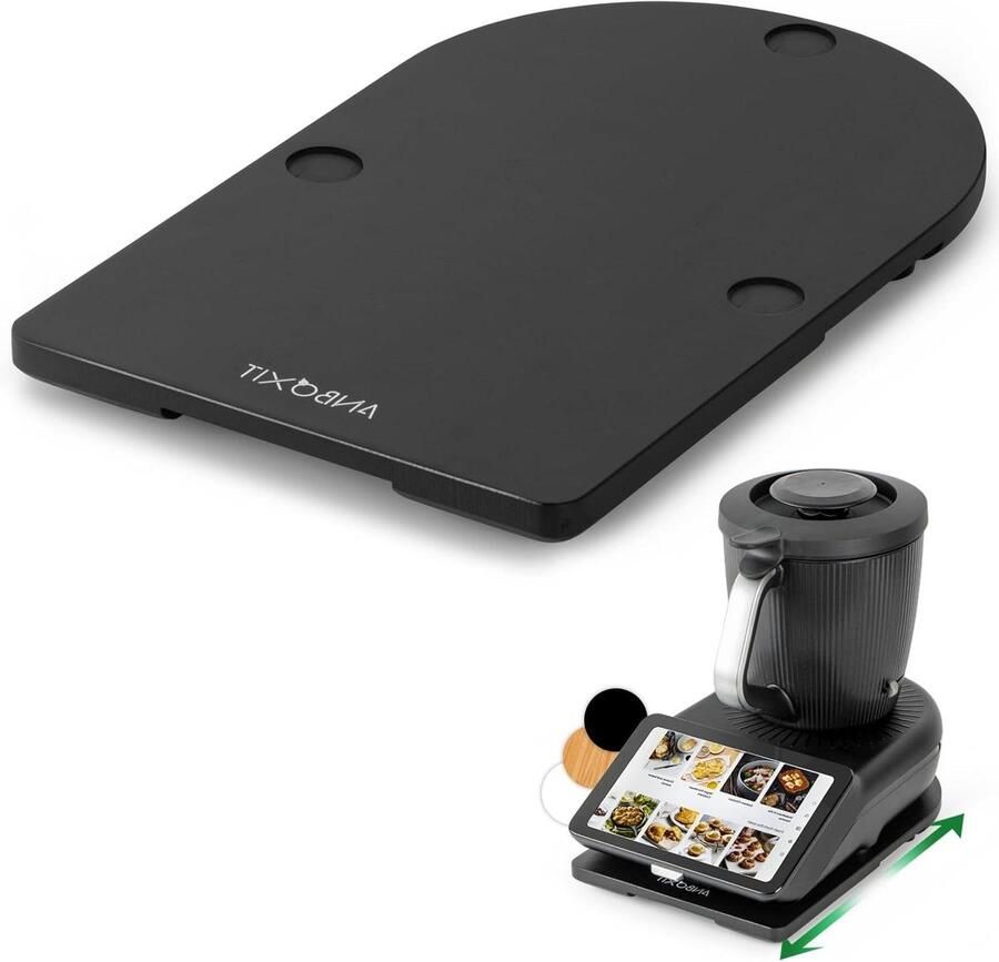 Keukenmachine Accessoire Rolplank Schuifplank Apparaat Verplaatsen Met Wielen 40.3 x 25 cm Zwart