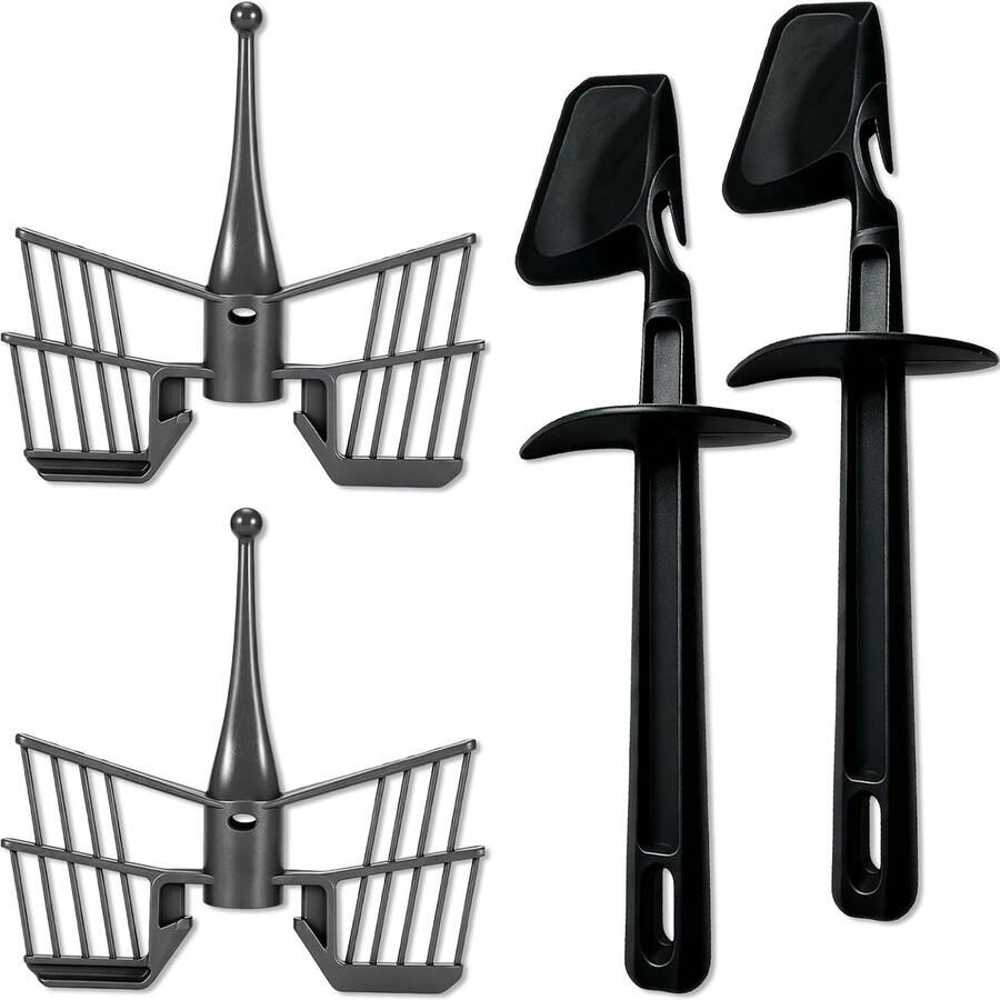 Keukenmachine Accessoires Roeropzetstuk Deegschraper Bakken en Koken 4-delige Set TM6 TM5 TM31 Zwart