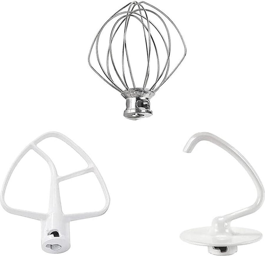 Keukenmachine Accessoireset 3-delige keukenaccessoires gemaakt van roestvrij staal met K45WW garde K45DH deeghaak en K45B platte klopper voor het maken van een verscheidenheid aan heerlijke