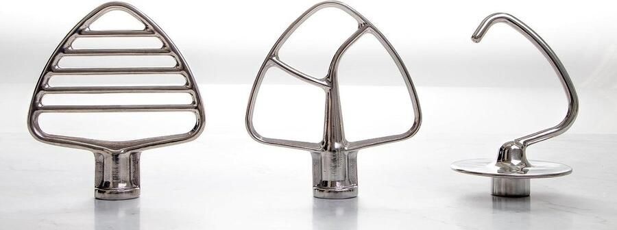 Keukenmachine Accessoireset Mixer Onderdelen Bakken en Koken Roestvrij Staal 3 Delig Zilver