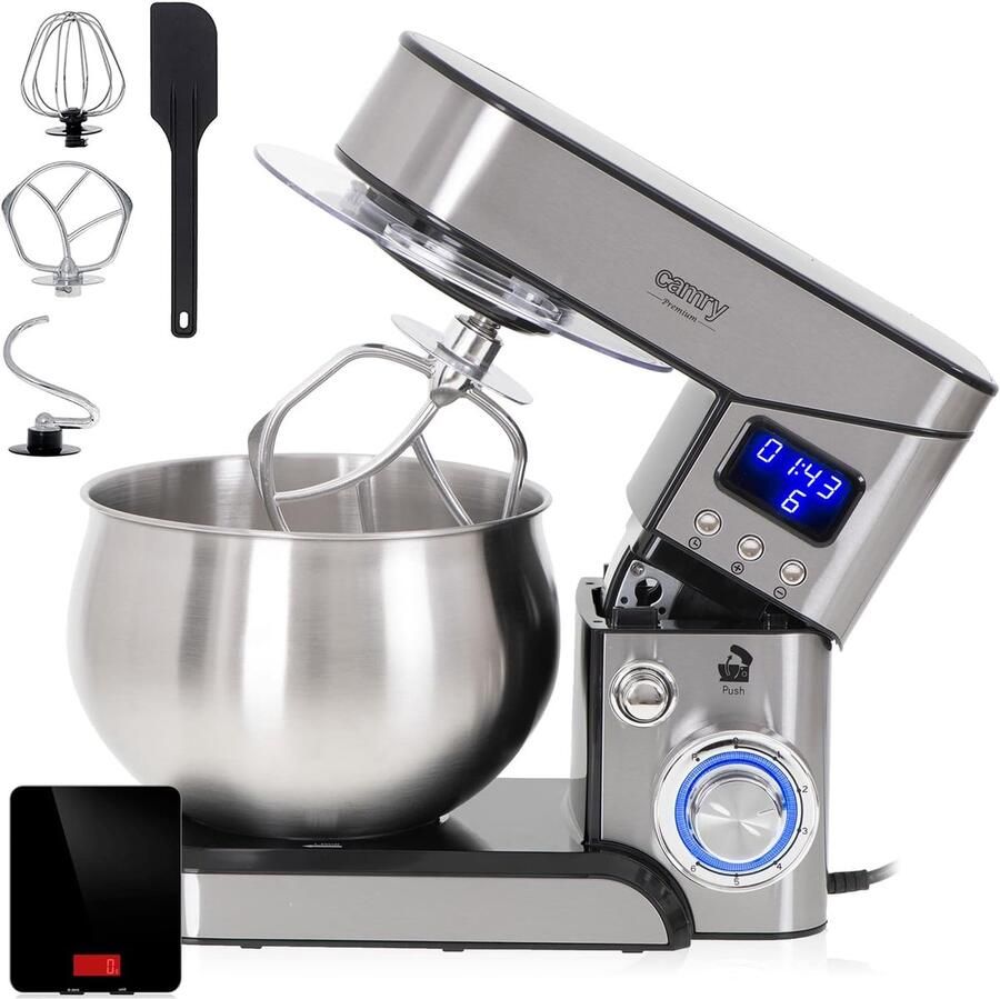 Keukenmachine Bakmachine Mixer Zwaar Deeg Kneden Planetaire Beweging 5 Liter Kom Wit