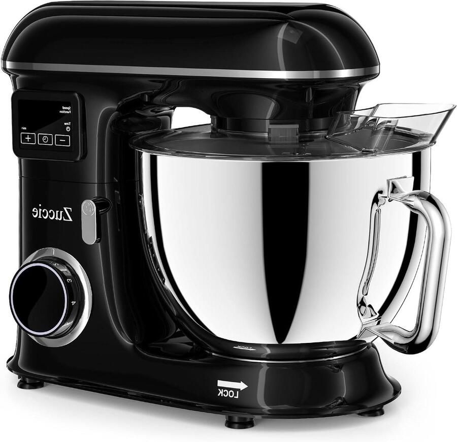 Keukenmachine Deegmachine Mixer Kom Bakken En Koken Led Touchscreen Timer 8 Liter Capaciteit Zwart