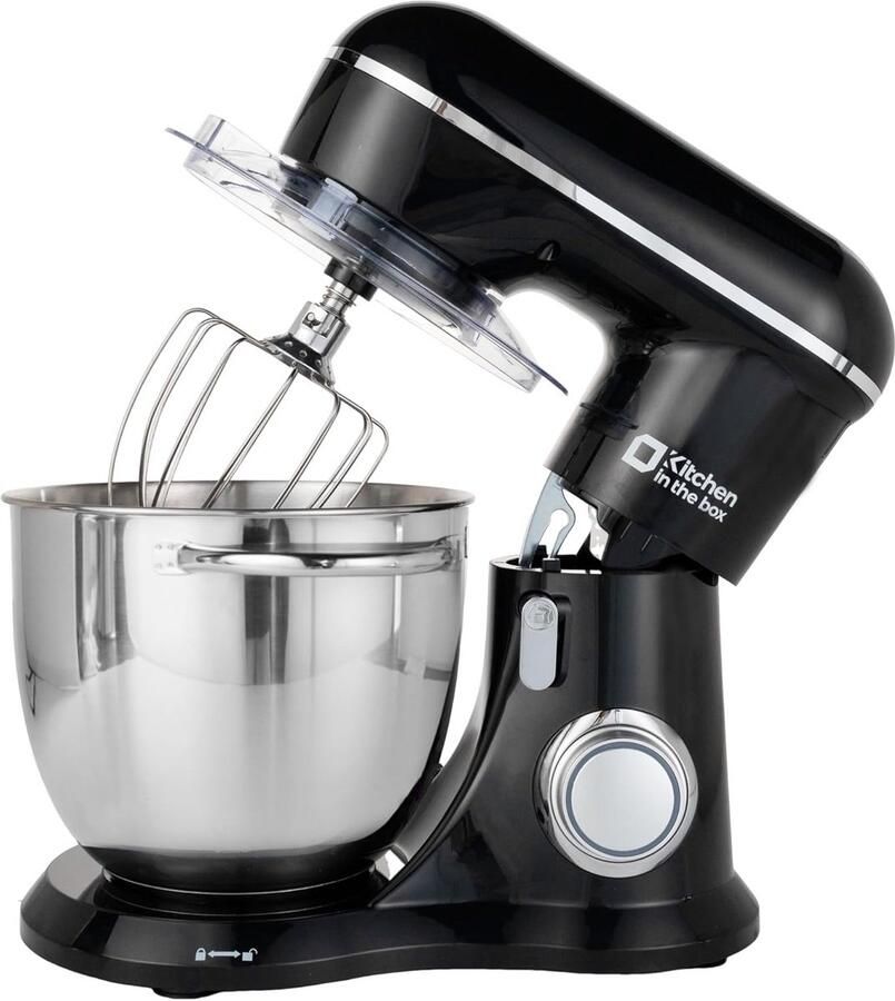 Keukenmachine Deegmachine Mixer Thuis Bakken 1300W Motor 6 Liter Kom Zwart