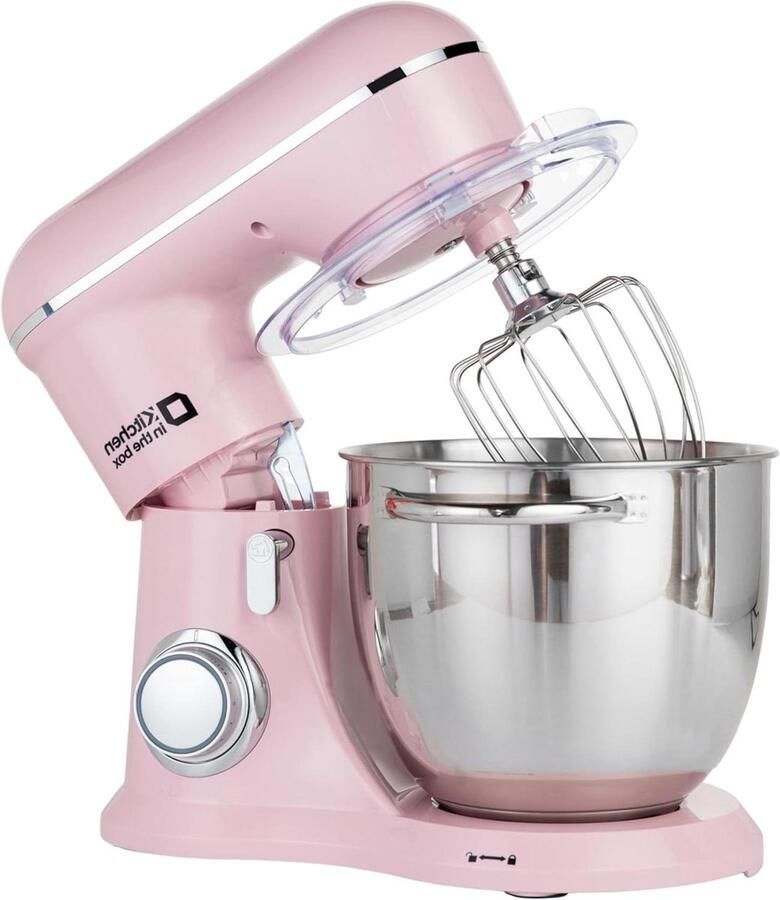 Keukenmachine Deegmachine Mixer Thuis Bakken 1300W Motor Kracht 6 Liter Kom Roze