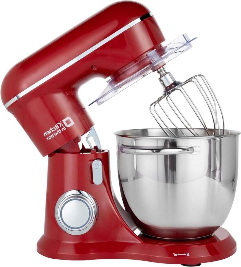 Keukenmachine Deegmachine Mixer Thuisbakken en Koken Krachtige 1300W Motor 6 Liter Kom Rood