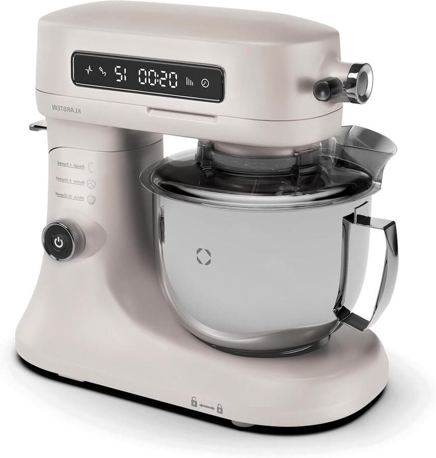 Keukenmachine Deegmaker Mixer Bakken en Koken Stille AC Motor 5 Liter Kom Zandkleurig