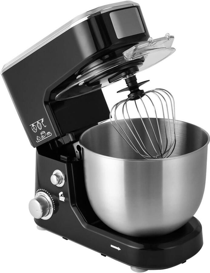 Keukenmachine Deegmixer Bakmachine Kneedapparaat Zelf Bakken Thuis 3-in-1 Functionaliteit 5 Liter Kom Zwart