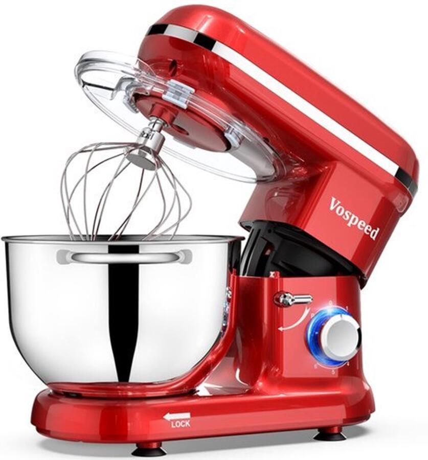 Keukenmachine Elektrisch 1500 W Vermogen 6 2 QT Mengkom Rood Kneedmachine Staande Mixer