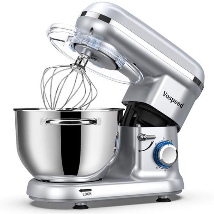 Keukenmachine Elektrisch 1500 W Vermogen 6 2 QT Mengkom Zilver Kneedmachine Mixer