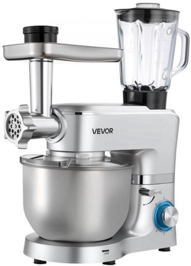 Keukenmachine Elektrisch 1500 W Vermogen 6 Liter Roestvrijstalen Kom ABS Materiaal Multifunctioneel Mixapparaat