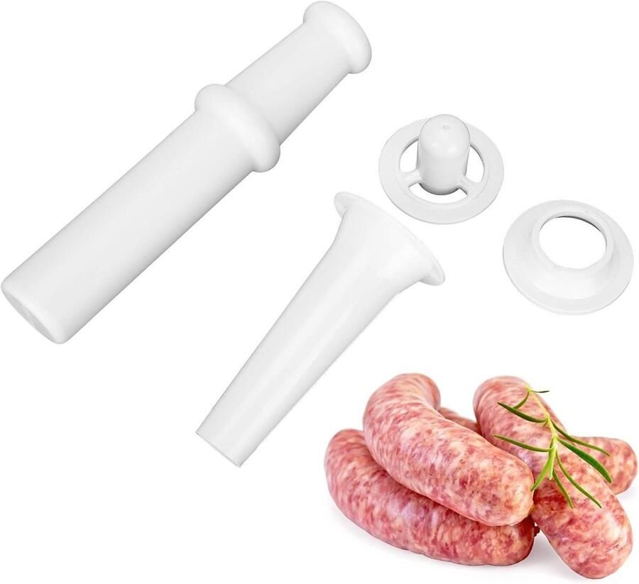 Keukenmachine Food Mill Accessoire met Universele Stamper Worst Vulmond en Vlees Snijder voor Molenmaat 5