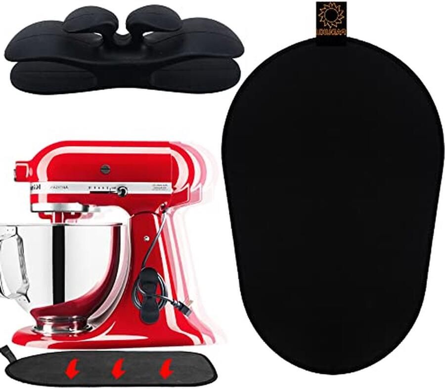 Keukenmachine Glijmat Mixer Onderlegger Keukenapparaten Verplaatsen Beschermt Werkblad 5-8L Zwart