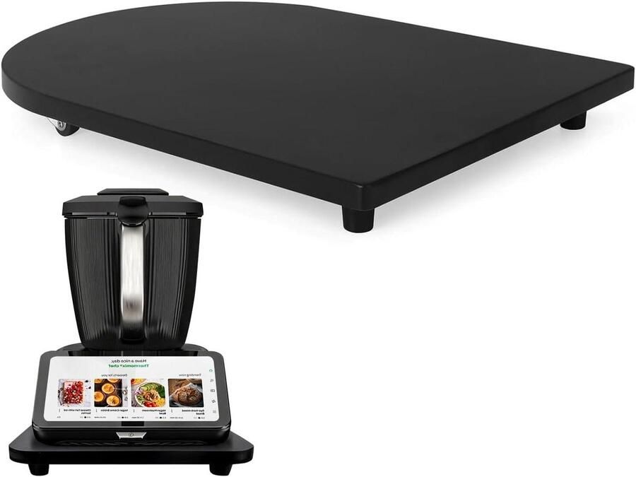 Keukenmachine Glijplaat Accessoire Bamboe Apparaat Verplaatsen 360° Wielen 40x28 cm Zwart