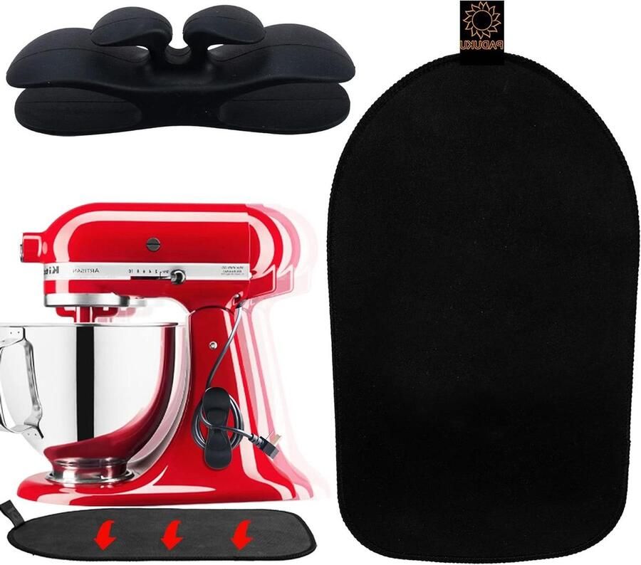 Keukenmachine Glijplank Onderlegger Mat Apparaat Verplaatsen Perfecte Pasvorm 4.5-5 Liter Zwart