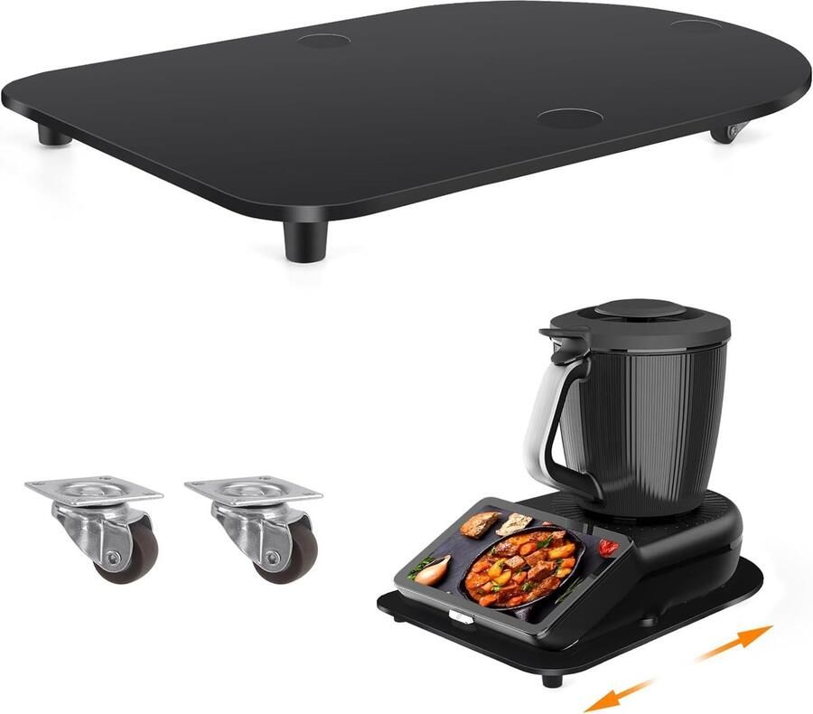 Keukenmachine Glijplank Rolplank Accessoire Apparaat Verplaatsen Duurzaam Acryl Materiaal 42 x 29 cm Zwart