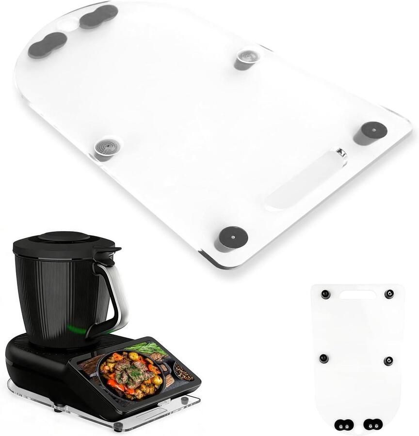 Keukenmachine Glijplank Schuifbord Accessoire Moeiteloos Verplaatsen Met 360° Wielen 41.5 cm Transparant
