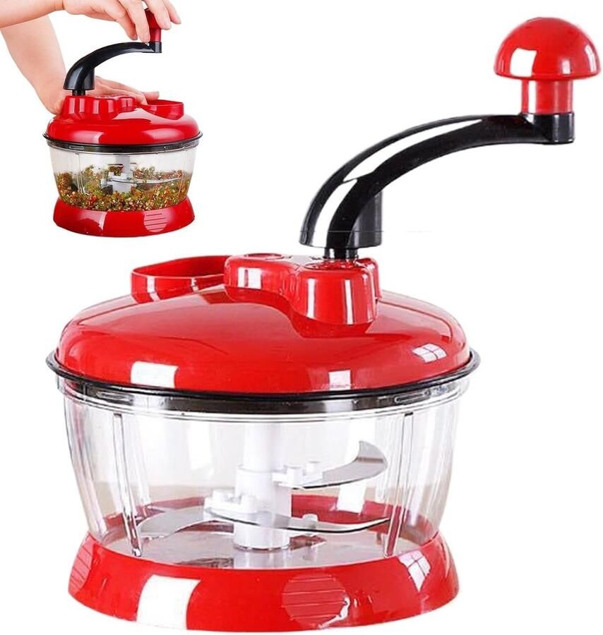 Keukenmachine Groentehakker Handdruk Hakmolen Snel Ingrediënten Snijden Voedselveilig Materiaal 14 x 19.5 cm Enkele attributen