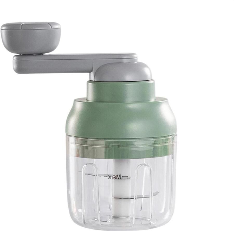 Keukenmachine Groentehakker Knoflookmolen Snel Ingrediënten Snijden Handgedraaid Ontwerp 18 cm Hoog Zilver