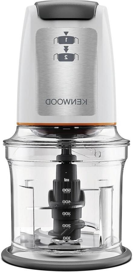 Keukenmachine Hakmolen Mini hakker Snel ingrediënten snijden Quad-Blade systeem 05 liter kom Wit