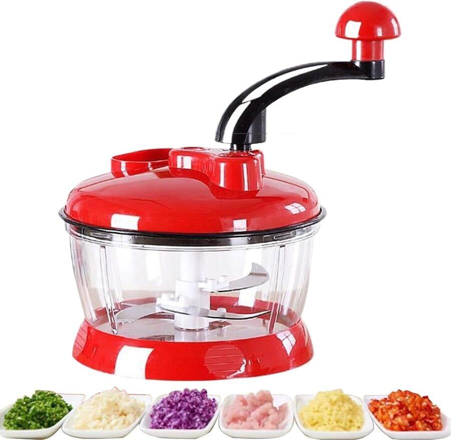 Keukenmachine Handmatig Slahelicopter Ingrediënten snijden Efficiënt en snel 2 Liter Grijs