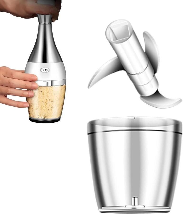 Keukenmachine Handpers Groentesnijder Hakmolen Maaltijden Voorbereiden Roestvrij Staal Niet Gespecificeerd Zilver