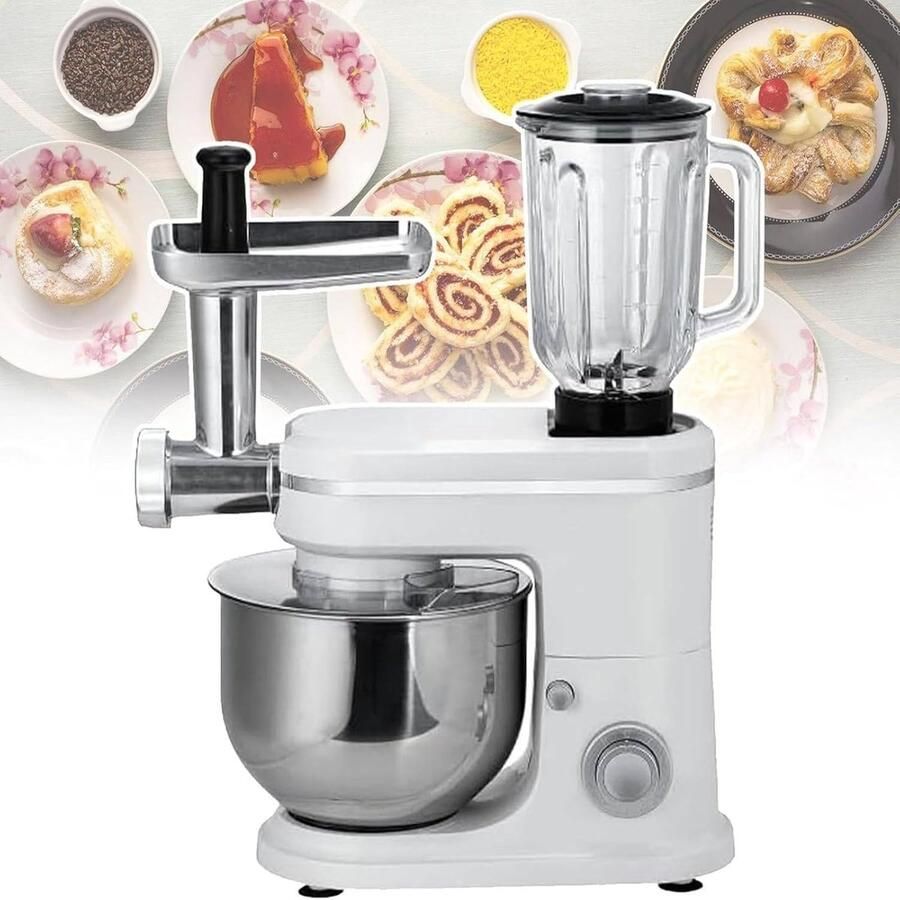 Keukenmachine Keukenapparaat Bakken en Mixen 3-in-1 Multifunctioneel 8L Kom