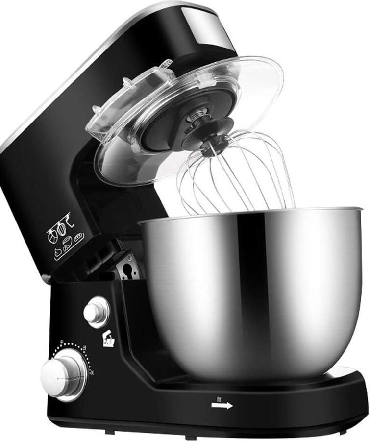 Keukenmachine Kneedmachine Mixer Thuis Bakken Krachtige Koperen Motor 5 Liter Kom Zwart