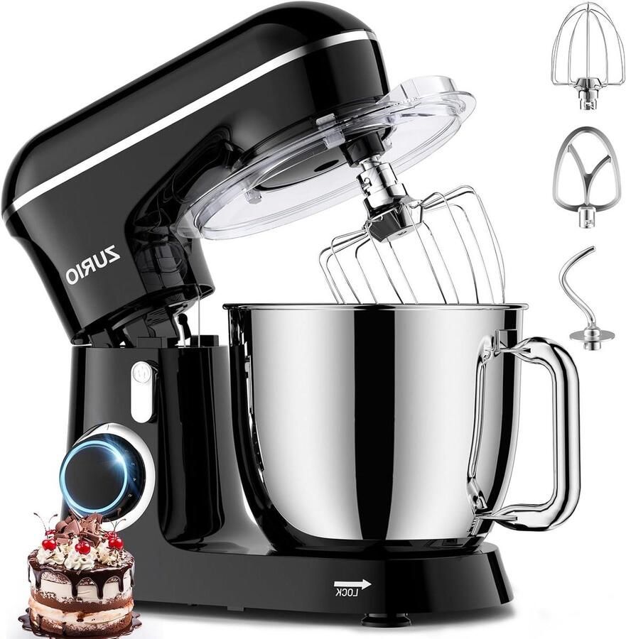 Keukenmachine Kneedmachine Roermachine Bakken en Koken Stille Fermentatiefunctie 55 Liter Zwart