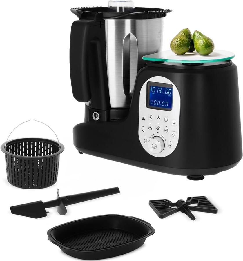 Keukenmachine Koken Hakken Multifunctionele Robot Maaltijden Bereiden Vijf Programma's 35 Liter Inhoud Zwart