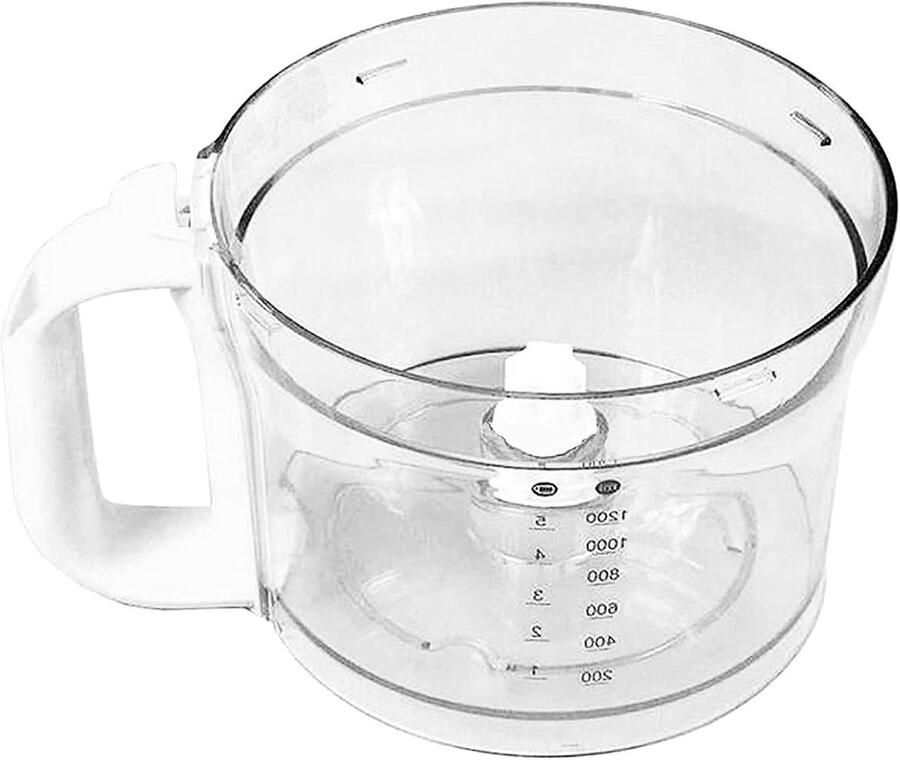 Keukenmachine Kom Reserveonderdeel Maaltijden Bereiden Premium Kwaliteit 1.2L Transparant Wit