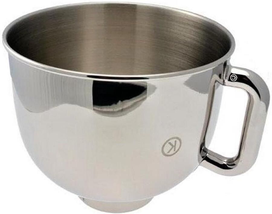 Mixkom RVS Keukenmachine Kom Bakken en Koken Met Handvat 5 Liter Zilverkleurig