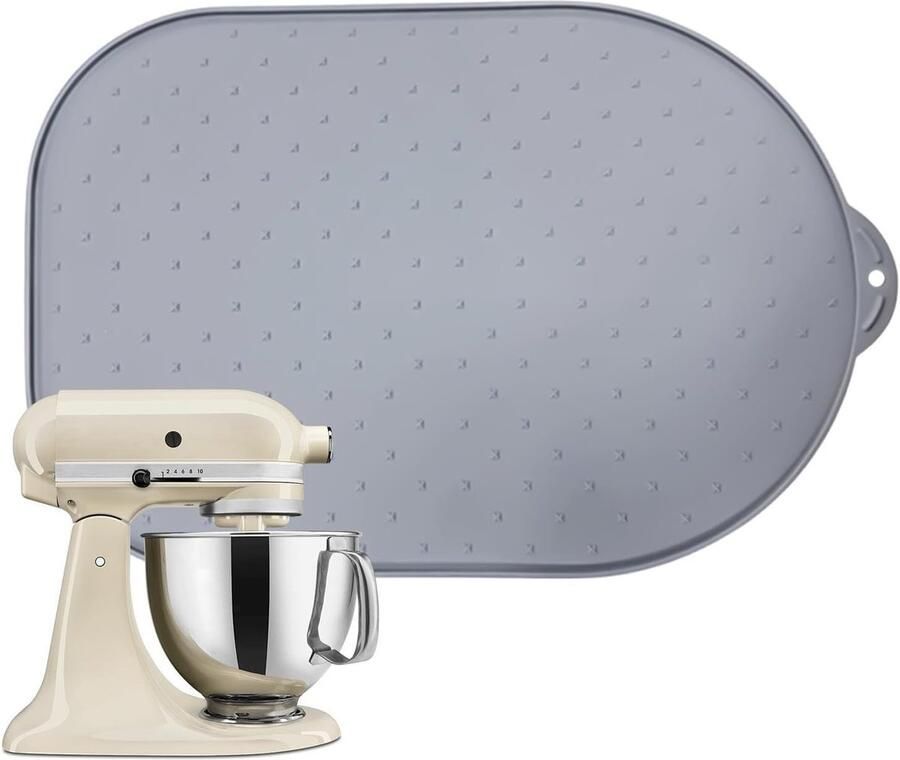 Keukenmachine Mat Apparaat Onderlegger Bakken en Koken Voorkomt Kras Schade 40 x 27 cm Grijs