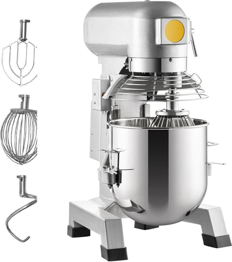 Keukenmachine met 15qt Rvs Kom 850w Elektrische Kneedmachine met 3 Snelheden 113 184 341RPM Inclusief Deeghaak en Klopklopper Geschikt voor Bakkerijen en Pizzeria's