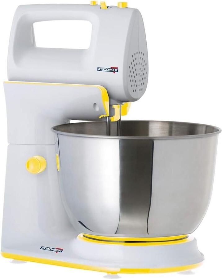 Keukenmachine met kom Mixer deeg Bakken en mixen 5 snelheden 3 liter kom Zilverkleurig