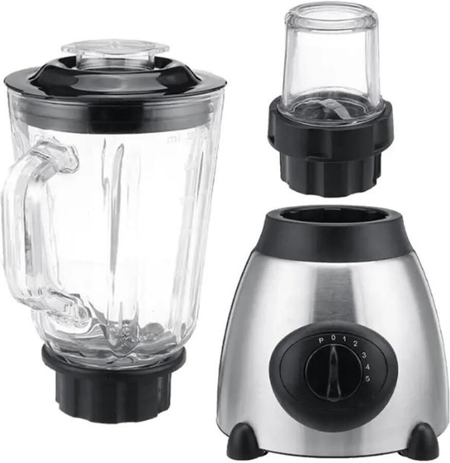 Keukenmachine met molen Smoothie maker Maaltijden bereiden Dubbele functie 1.5 liter Zwart
